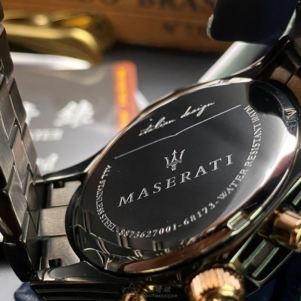 MASERATI:手錶,型號:R8873627001,男錶46mm黑錶殼黑色錶面精鋼錶帶款-細節圖5
