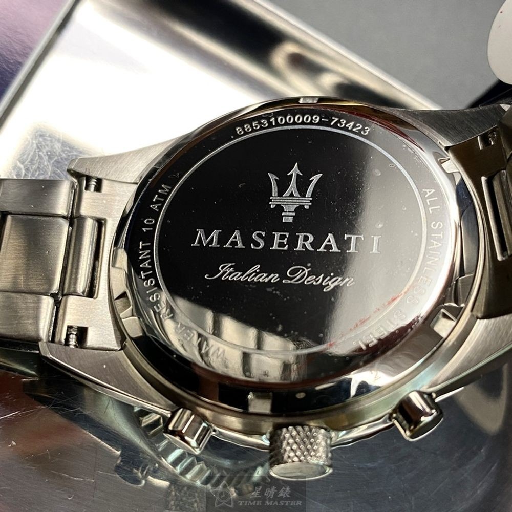 MASERATI:手錶,型號:R8853100009,男錶44mm銀錶殼寶藍色錶面精鋼錶帶款-細節圖6