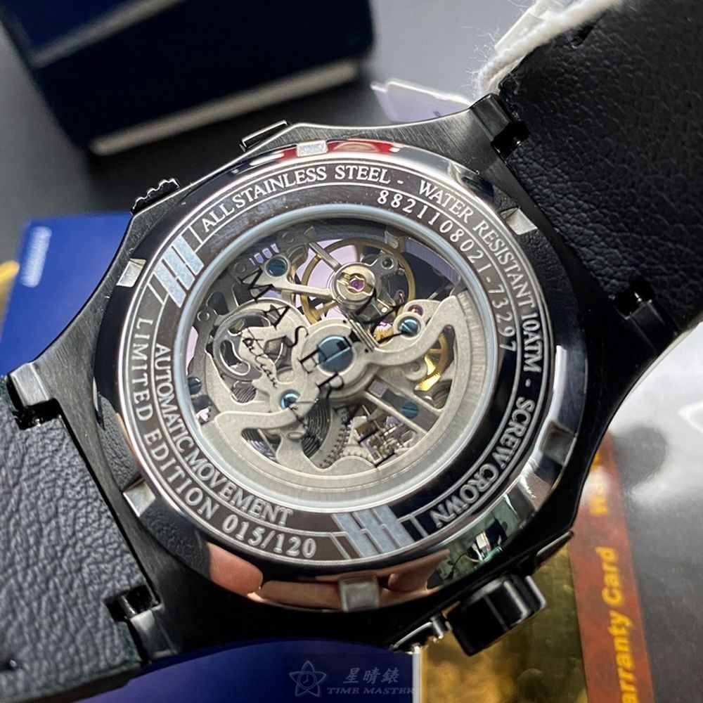 MASERATI:手錶,型號:R8821108021,男女通用錶42mm黑錶殼銀黑色錶面真皮皮革錶帶款-細節圖7