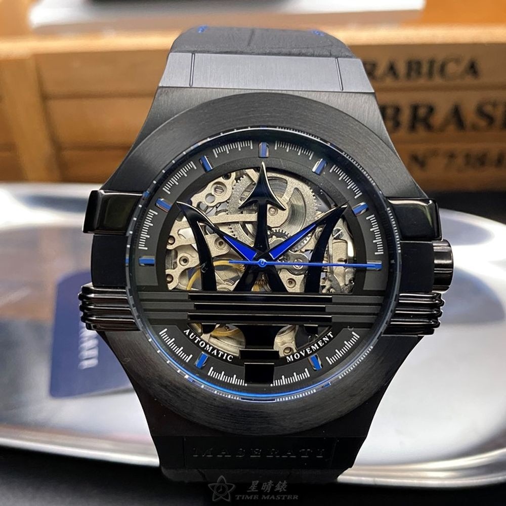 MASERATI:手錶,型號:R8821108009,男女通用錶42mm黑錶殼黑色錶面真皮皮革錶帶款-細節圖9
