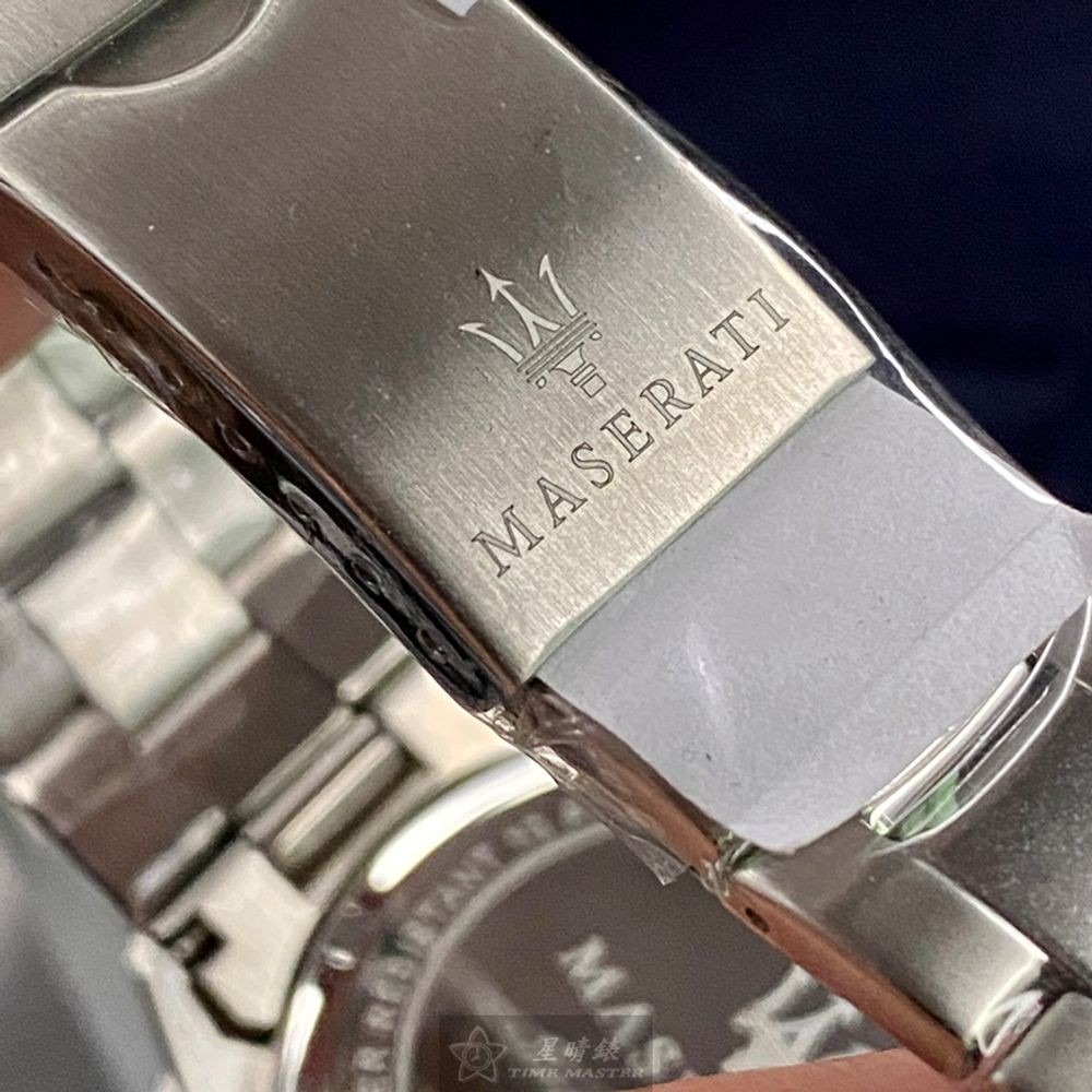 MASERATI:手錶,型號:R8851100011,男女通用錶38mm銀錶殼寶藍色錶面精鋼錶帶款-細節圖4