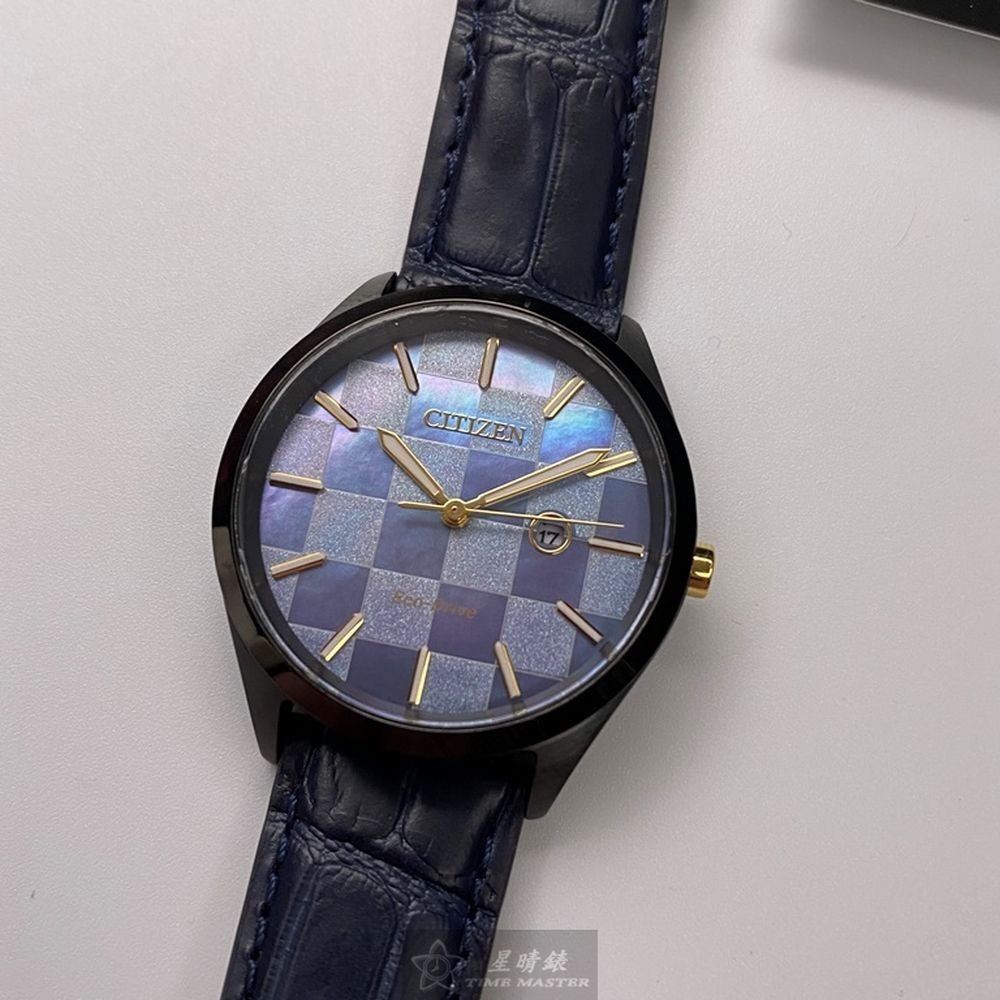 CITIZEN:手錶,型號:CI00012,女錶34mm黑錶殼藍紫色錶面真皮皮革錶帶款-細節圖3