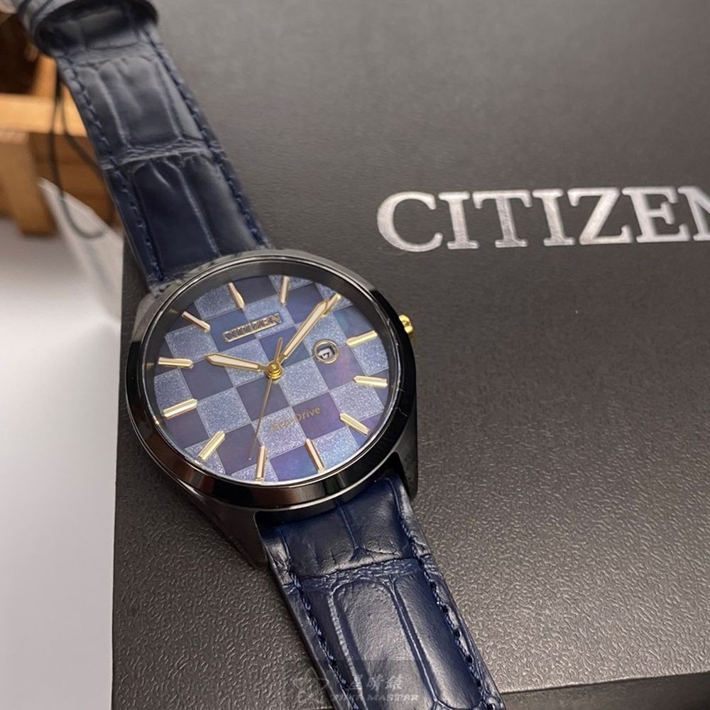 CITIZEN:手錶,型號:CI00012,女錶34mm黑錶殼藍紫色錶面真皮皮革錶帶款-細節圖5