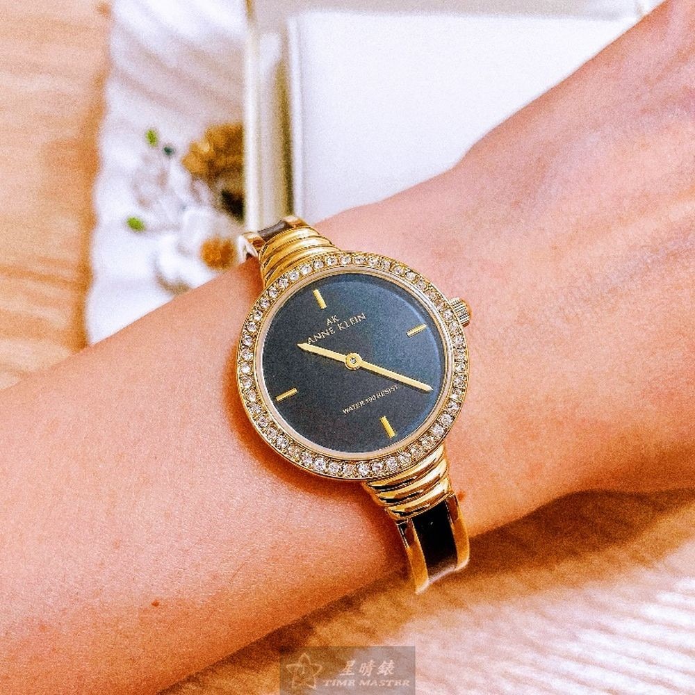 AnneKlein:手錶,型號:AN00514,女錶28mm金色錶殼黑色錶面精鋼錶帶款-細節圖6