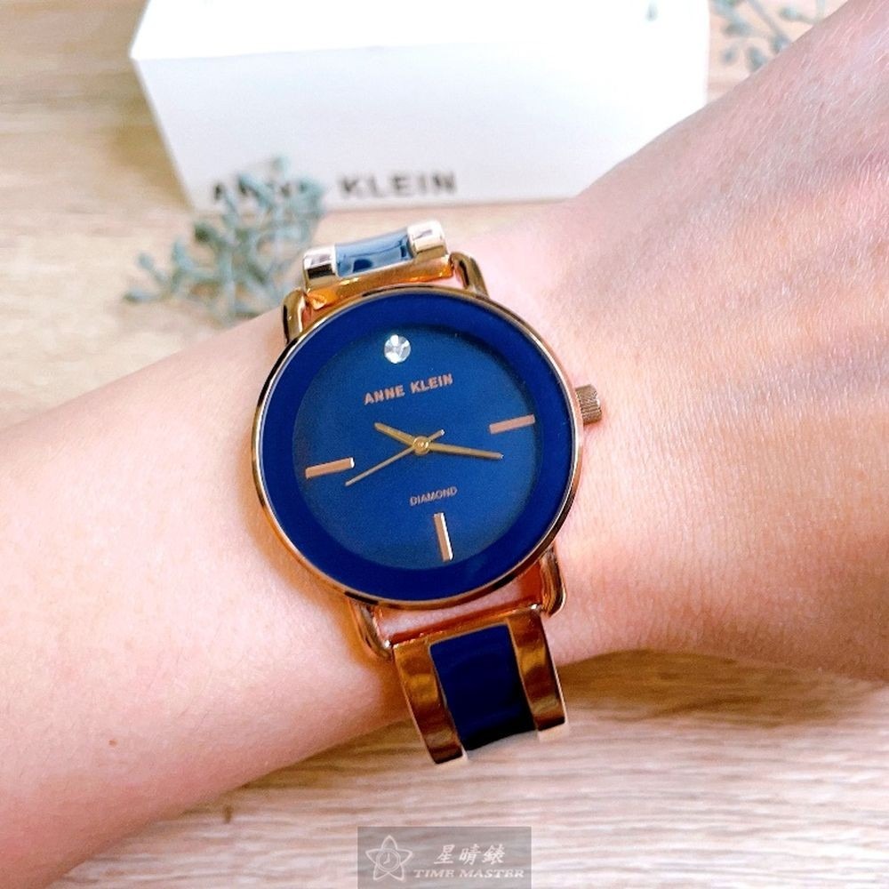 AnneKlein:手錶,型號:AN00214,女錶32mm深藍色錶殼深藍色錶面精鋼錶帶款-細節圖4