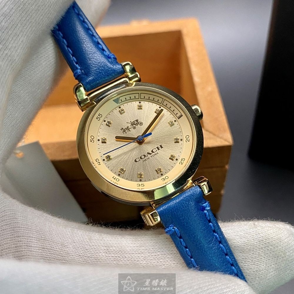 COACH:手錶,型號:CH00047,女錶30mm金色錶殼金色錶面真皮皮革錶帶款-細節圖5
