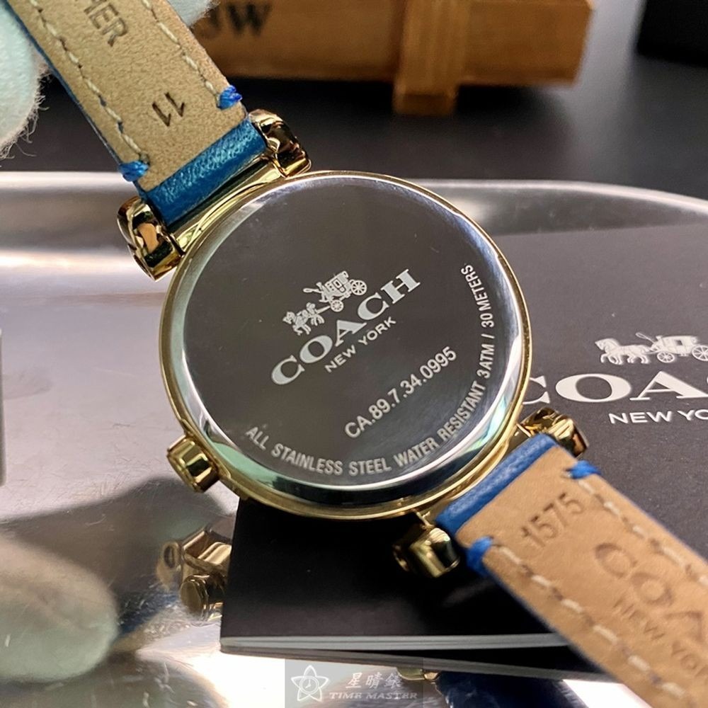 COACH:手錶,型號:CH00047,女錶30mm金色錶殼金色錶面真皮皮革錶帶款-細節圖6