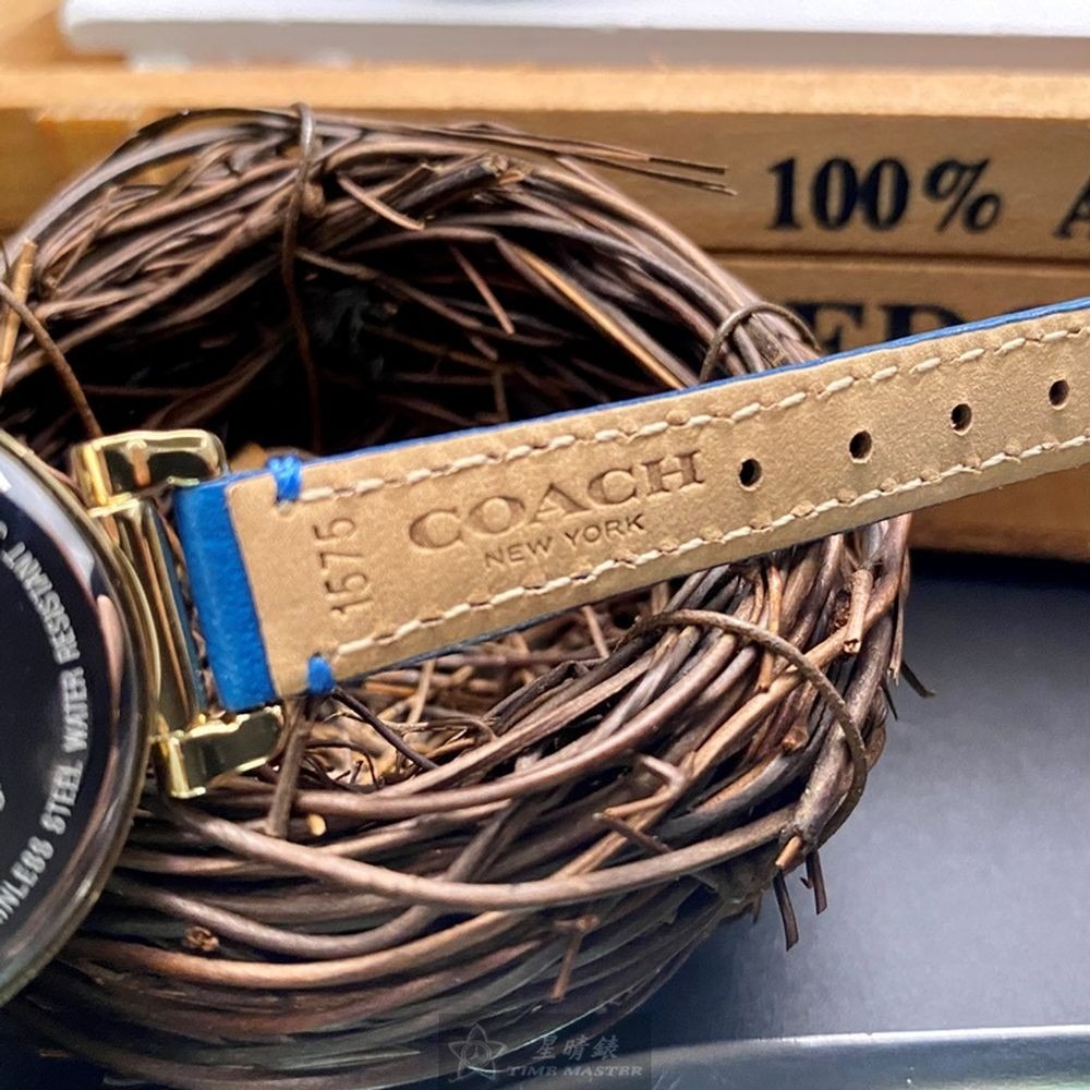 COACH:手錶,型號:CH00047,女錶30mm金色錶殼金色錶面真皮皮革錶帶款-細節圖7