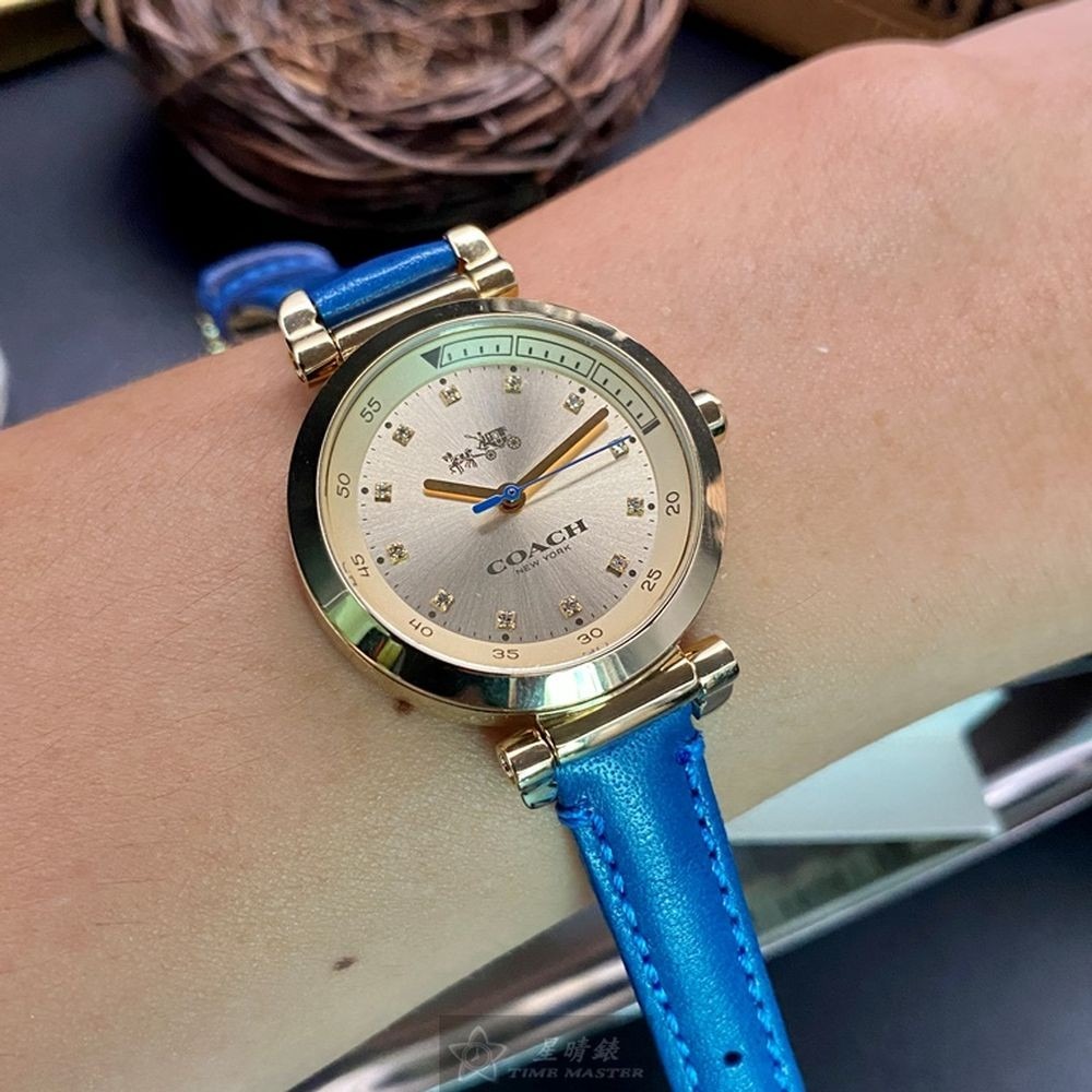 COACH:手錶,型號:CH00047,女錶30mm金色錶殼金色錶面真皮皮革錶帶款-細節圖9