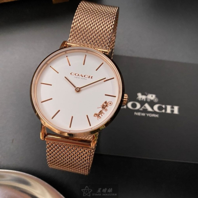 COACH:手錶,型號:CH00048,女錶32mm玫瑰金錶殼白色錶面米蘭錶帶款