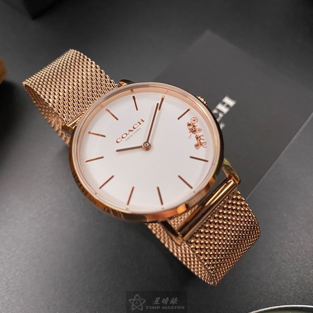 COACH:手錶,型號:CH00048,女錶32mm玫瑰金錶殼白色錶面米蘭錶帶款-細節圖2