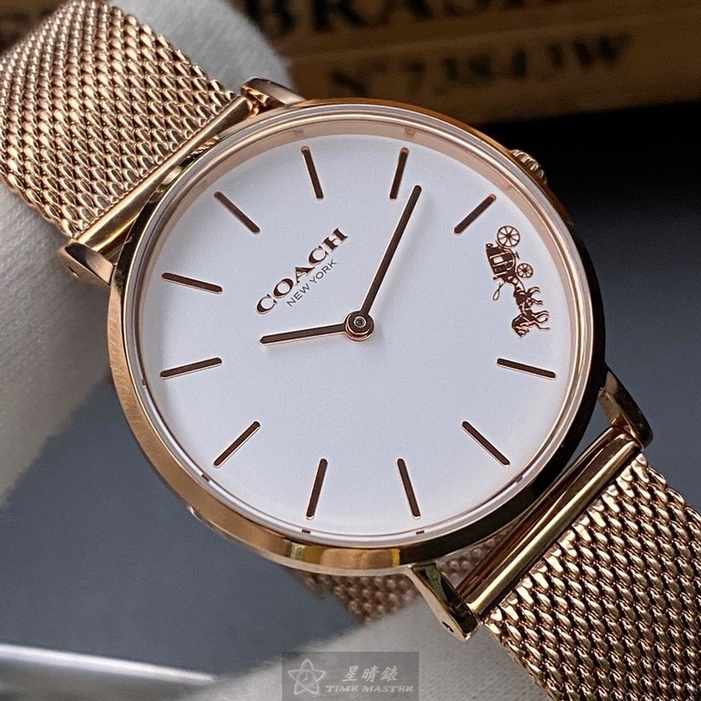 COACH:手錶,型號:CH00048,女錶32mm玫瑰金錶殼白色錶面米蘭錶帶款-細節圖5
