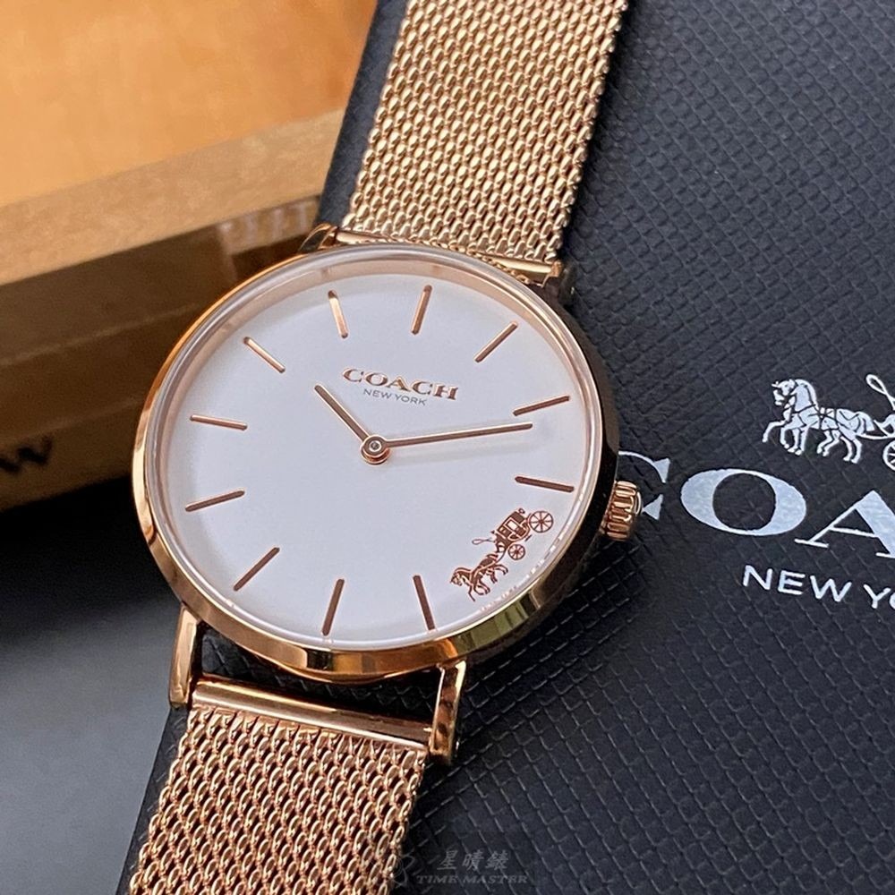 COACH:手錶,型號:CH00048,女錶32mm玫瑰金錶殼白色錶面米蘭錶帶款-細節圖6