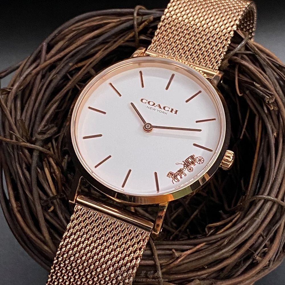 COACH:手錶,型號:CH00048,女錶32mm玫瑰金錶殼白色錶面米蘭錶帶款-細節圖8