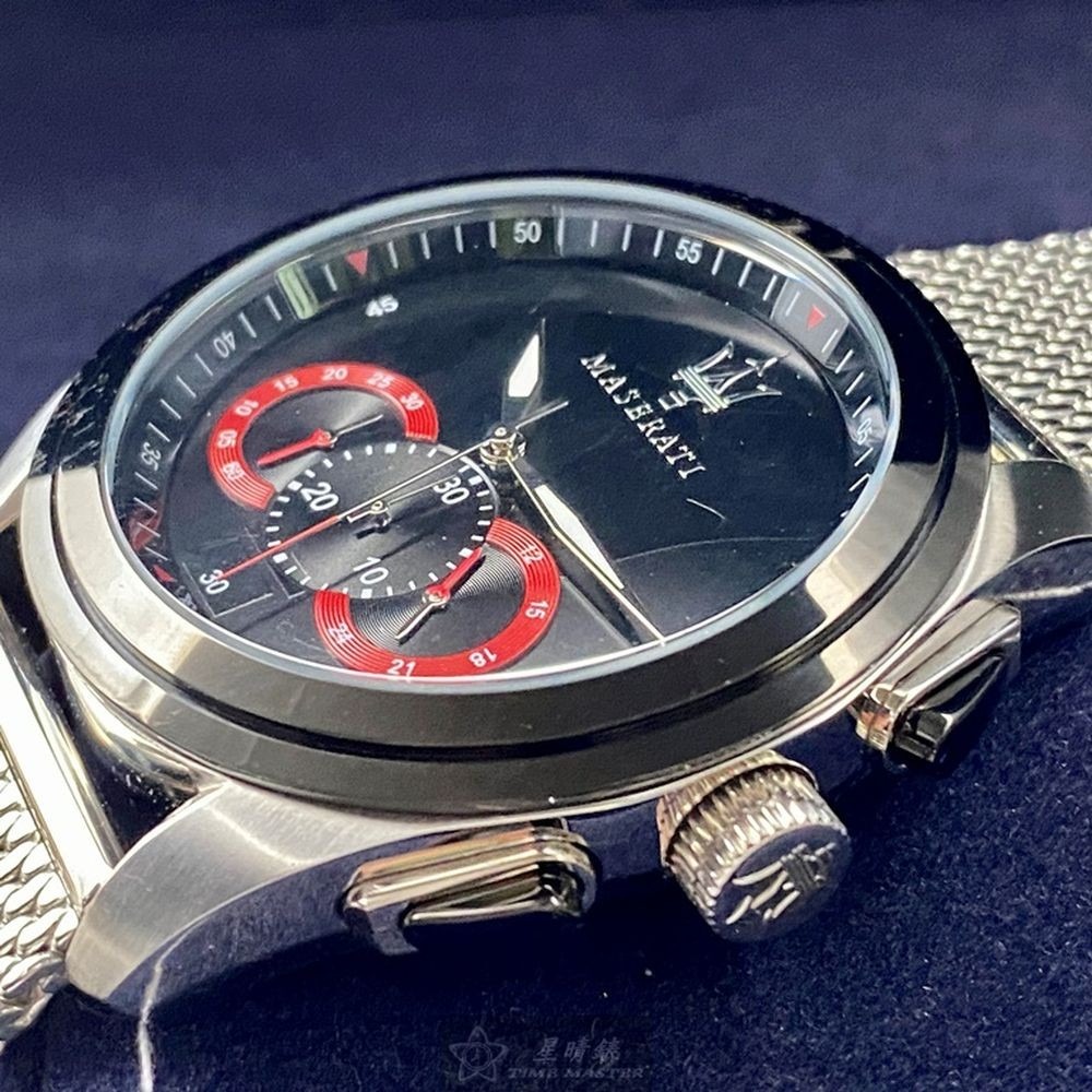 MASERATI:手錶,型號:R8873612005,男錶46mm銀錶殼黑色錶面米蘭錶帶款-細節圖6