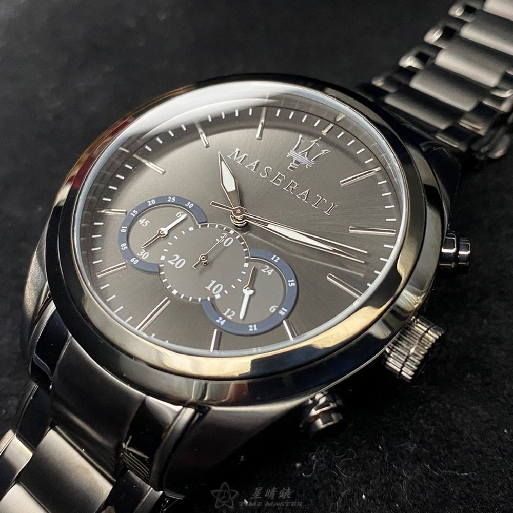 MASERATI:手錶,型號:R8873612002,男錶46mm黑錶殼黑色錶面精鋼錶帶款-細節圖3