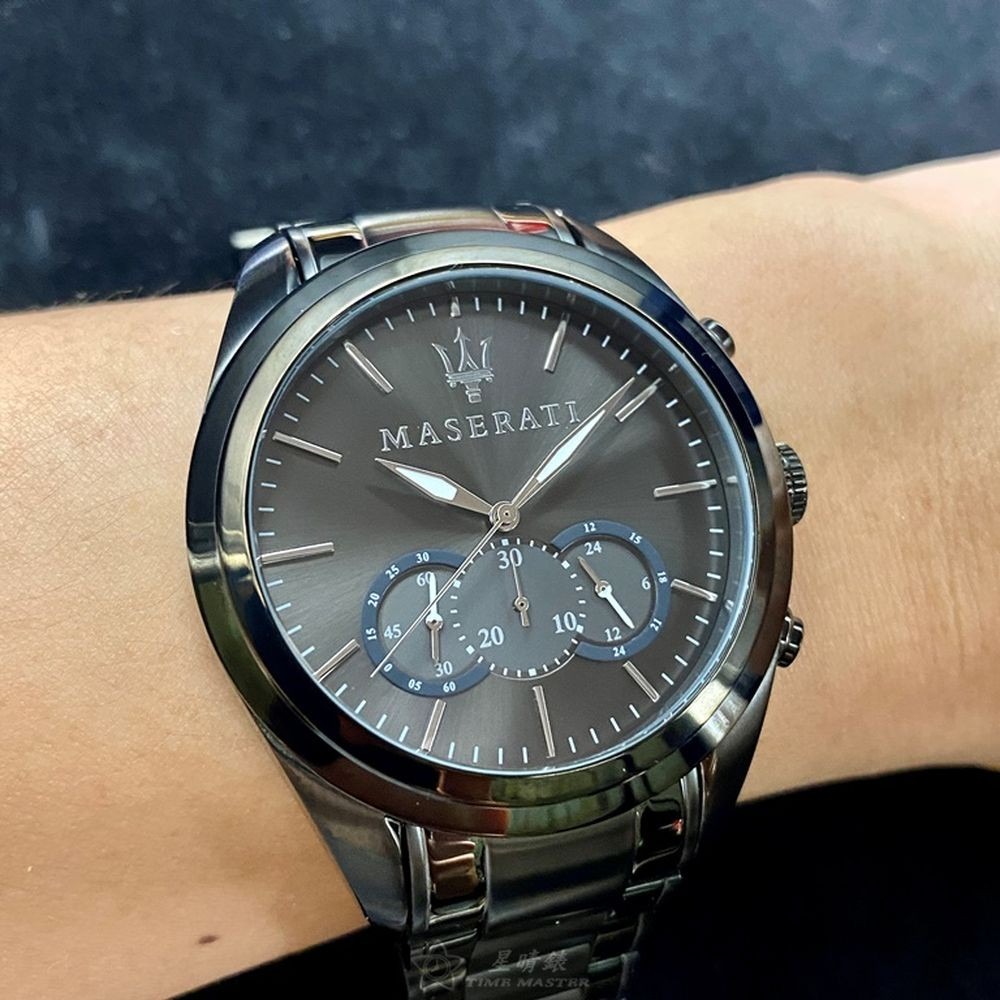 MASERATI:手錶,型號:R8873612002,男錶46mm黑錶殼黑色錶面精鋼錶帶款-細節圖7