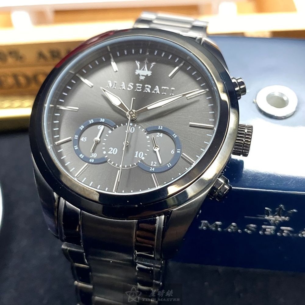 MASERATI:手錶,型號:R8873612002,男錶46mm黑錶殼黑色錶面精鋼錶帶款-細節圖8