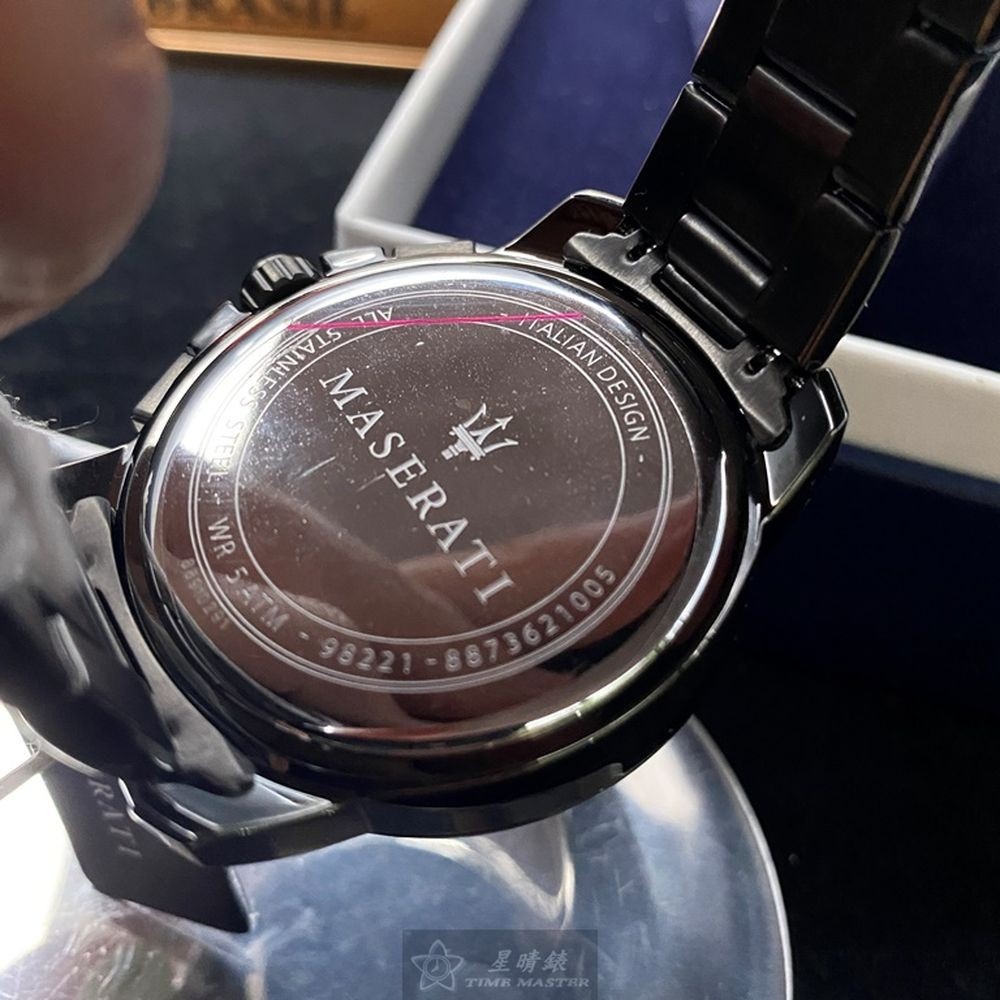 MASERATI:手錶,型號:R8873621005,男錶42mm槍灰色錶殼寶藍色錶面精鋼錶帶款-細節圖8