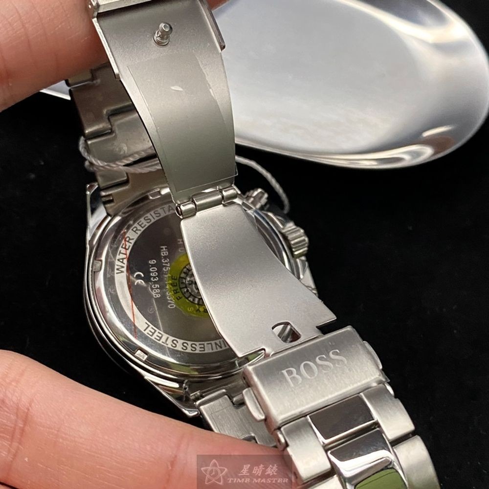 BOSS:手錶,型號:HB1513755,男錶42mm銀錶殼寶藍色錶面精鋼錶帶款-細節圖4