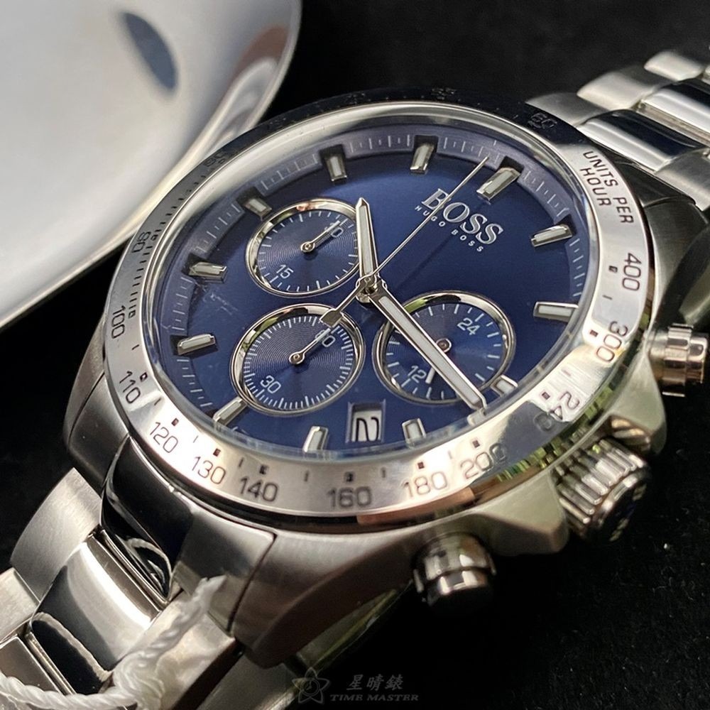BOSS:手錶,型號:HB1513755,男錶42mm銀錶殼寶藍色錶面精鋼錶帶款-細節圖6