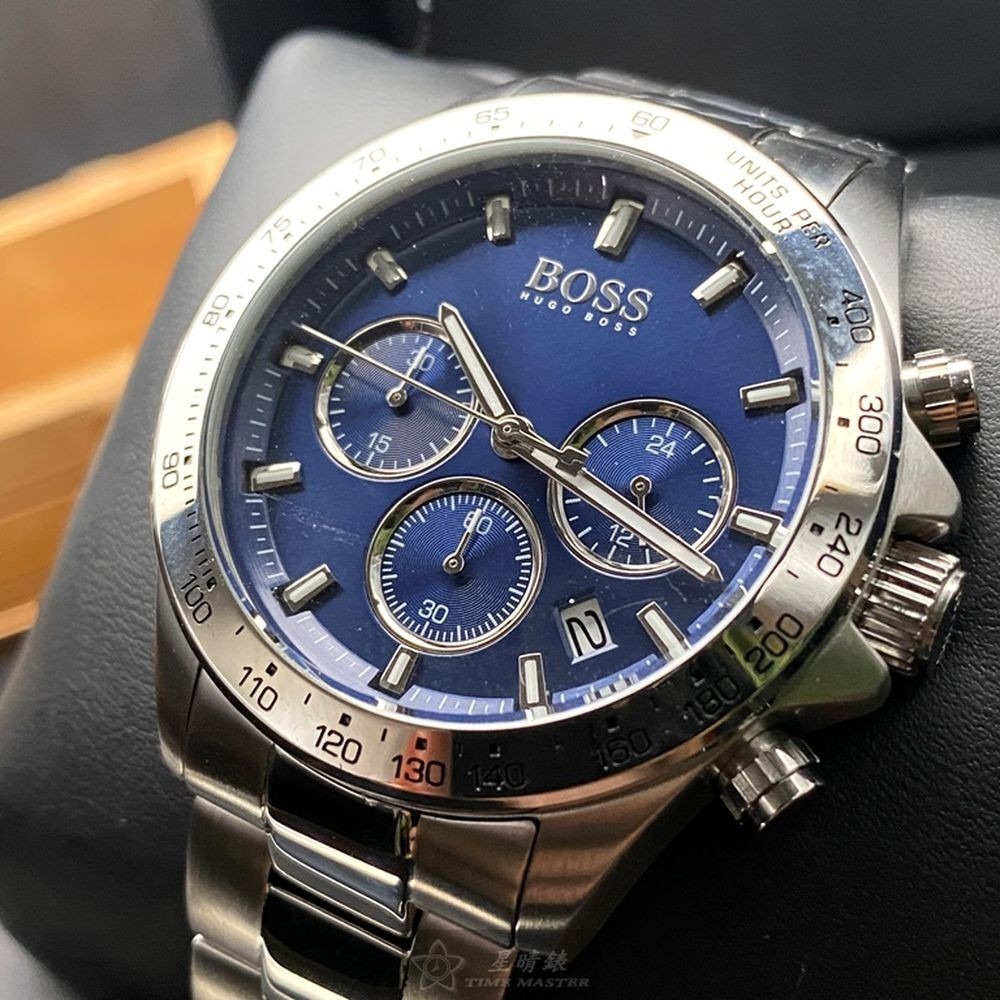 BOSS:手錶,型號:HB1513755,男錶42mm銀錶殼寶藍色錶面精鋼錶帶款-細節圖7