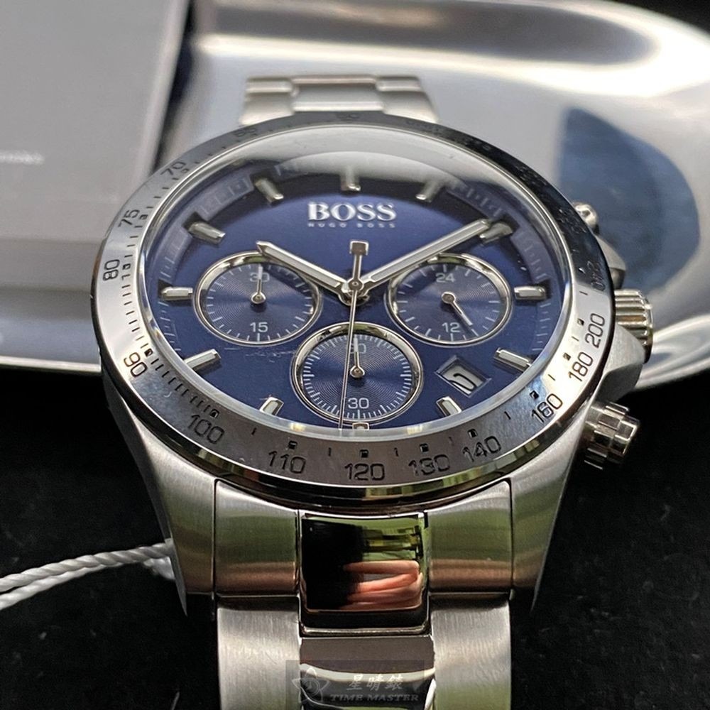 BOSS:手錶,型號:HB1513755,男錶42mm銀錶殼寶藍色錶面精鋼錶帶款-細節圖9