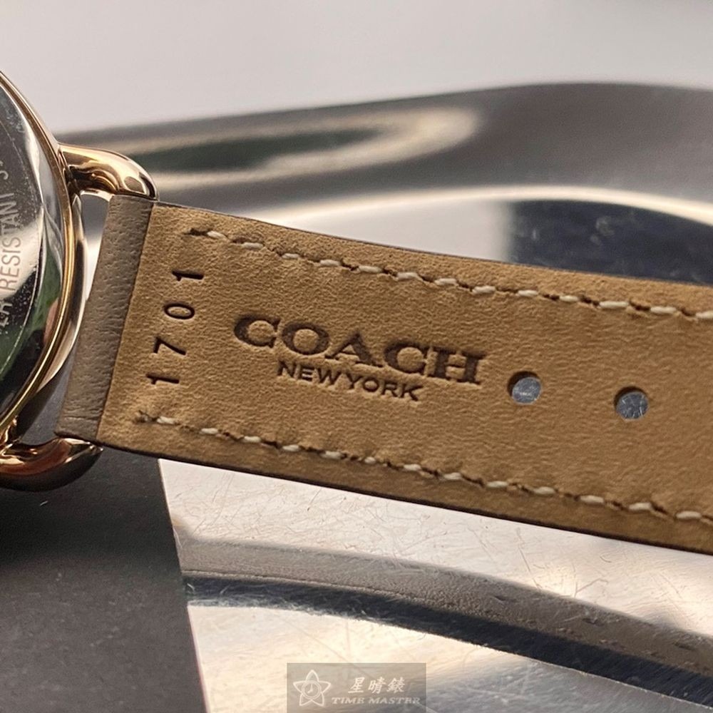 COACH:手錶,型號:CH00058,女錶36mm玫瑰金錶殼深灰色錶面真皮皮革錶帶款-細節圖5