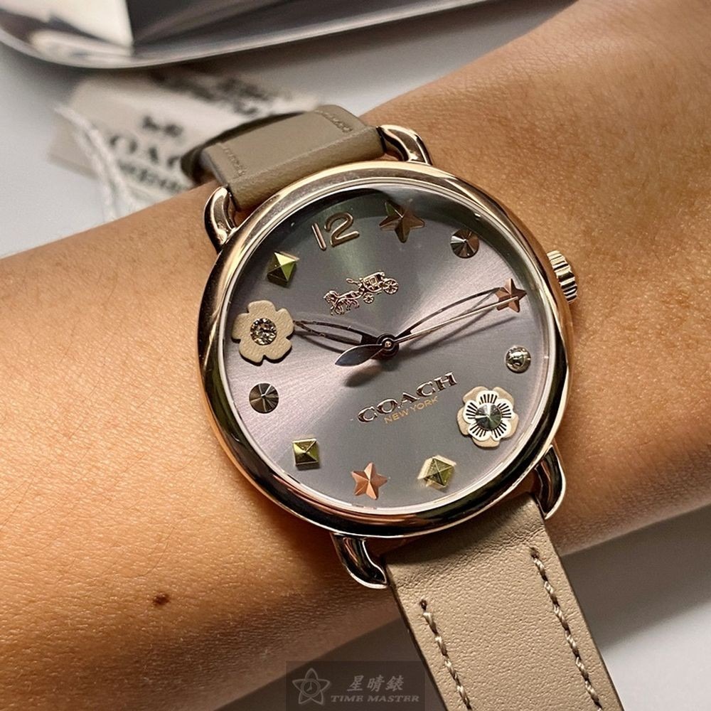 COACH:手錶,型號:CH00058,女錶36mm玫瑰金錶殼深灰色錶面真皮皮革錶帶款-細節圖8