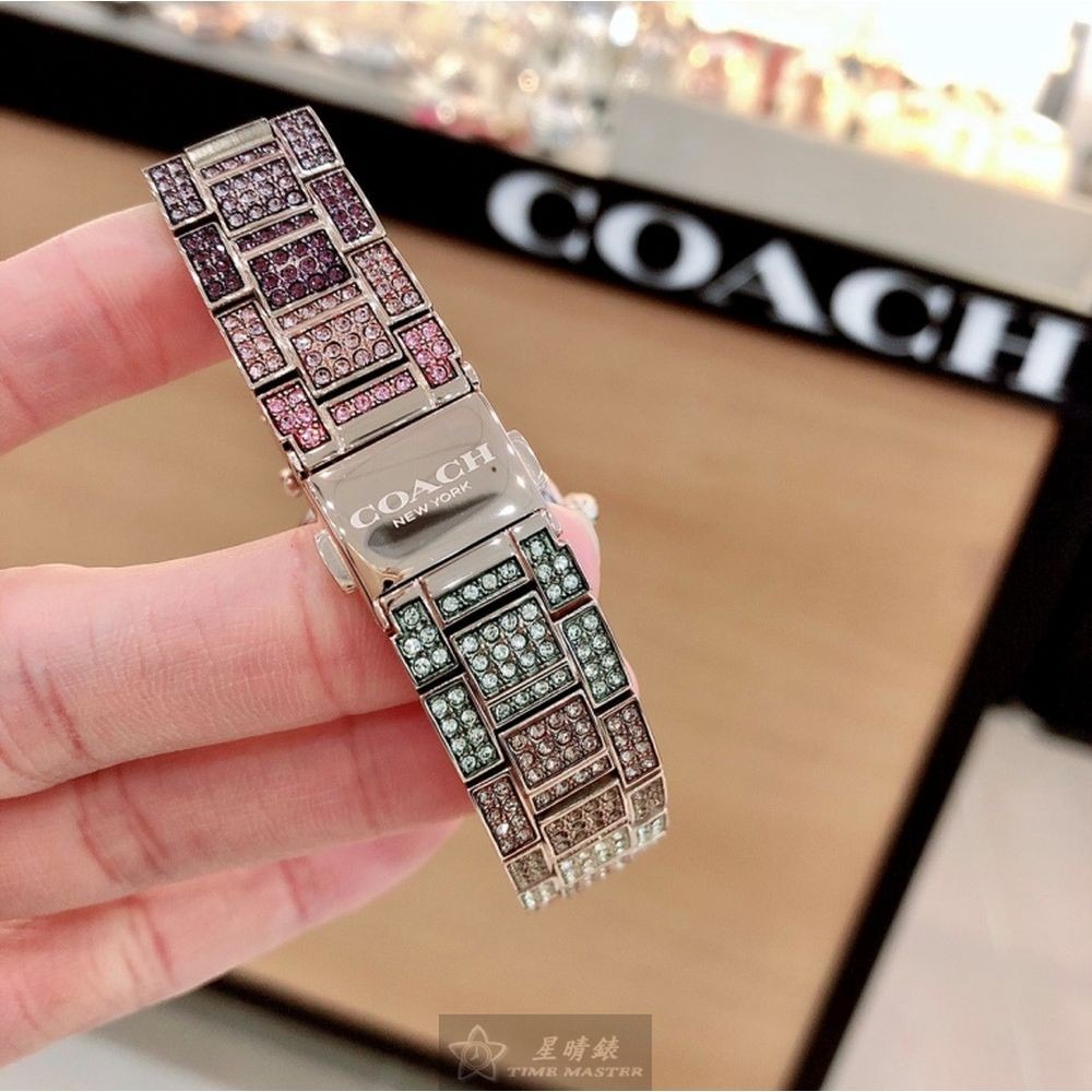 COACH:手錶,型號:CH00059,女錶34mm玫瑰金錶殼彩虹圈錶面精鋼錶帶款-細節圖7