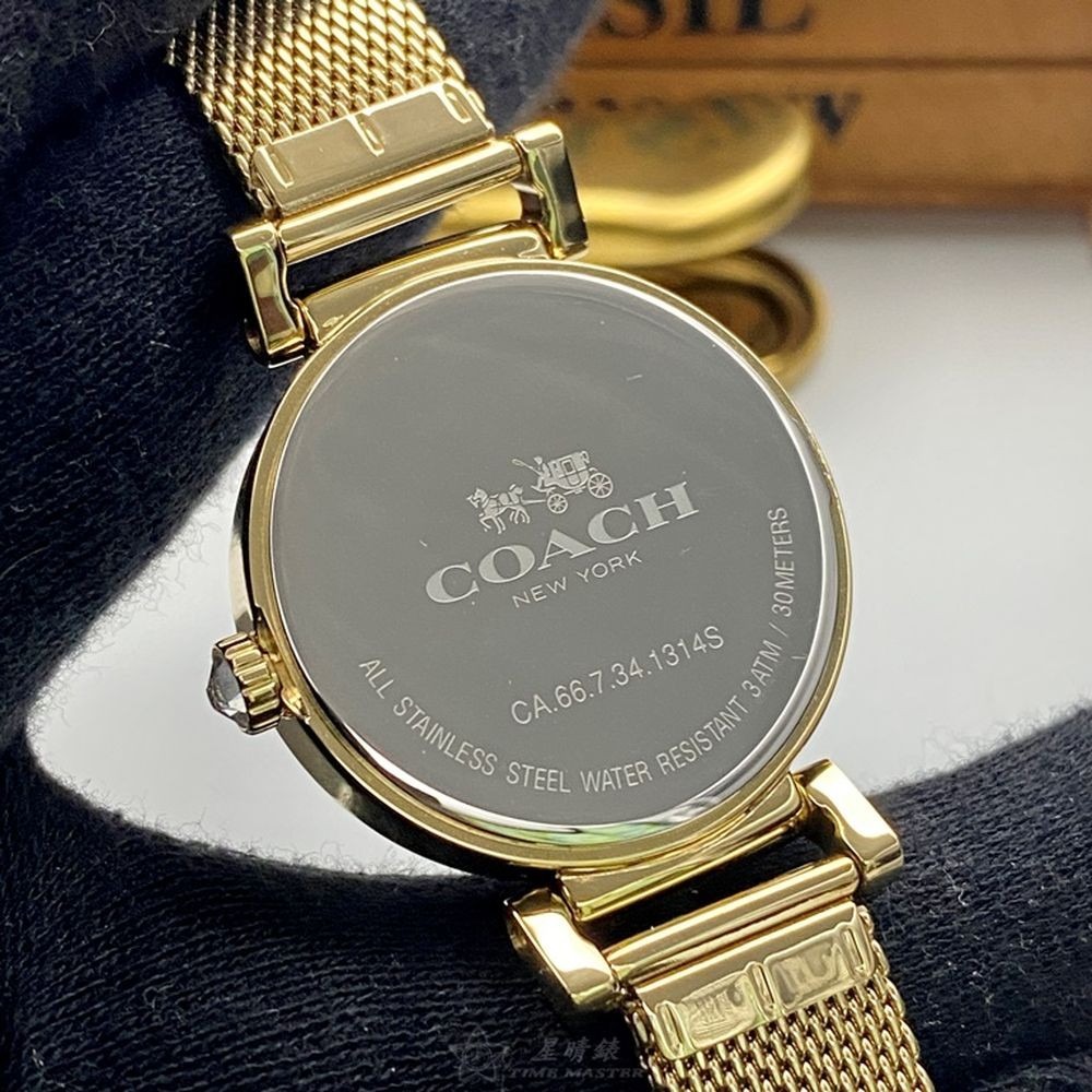COACH:手錶,型號:CH00061,女錶32mm金色錶殼白色錶面米蘭錶帶款-細節圖6