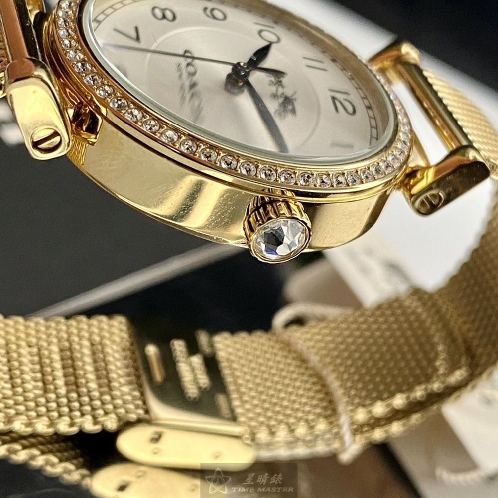 COACH:手錶,型號:CH00061,女錶32mm金色錶殼白色錶面米蘭錶帶款-細節圖11