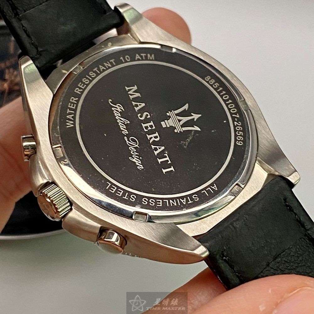 MASERATI:手錶,型號:R8851101007,男女通用錶46mm黑錶殼白色錶面真皮皮革錶帶款-細節圖4