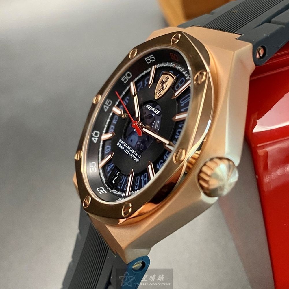 FERRARI:手錶,型號:FE00038,男錶44mm玫瑰金錶殼黑色錶面矽膠錶帶款-細節圖7