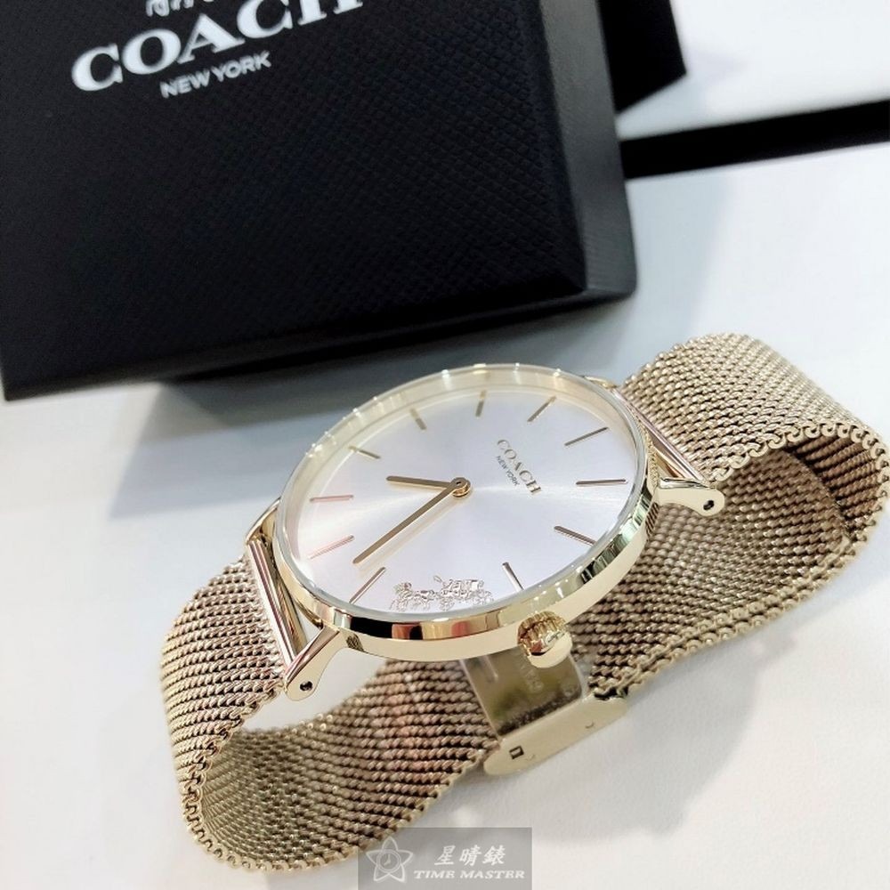 COACH:手錶,型號:CH00073,女錶34mm金色錶殼白色錶面米蘭錶帶款-細節圖3