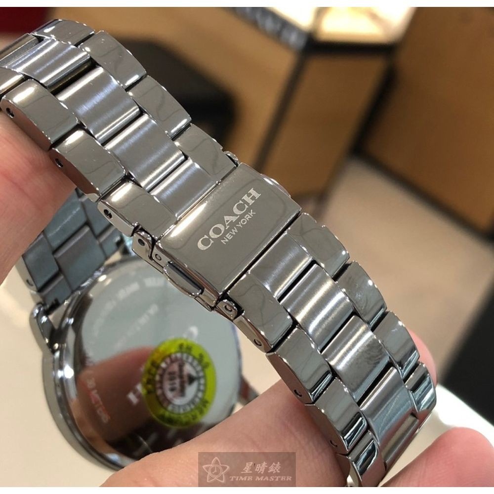 COACH:手錶,型號:CH00074,女錶34mm槍灰色錶殼淺灰色錶面精鋼錶帶款-細節圖6