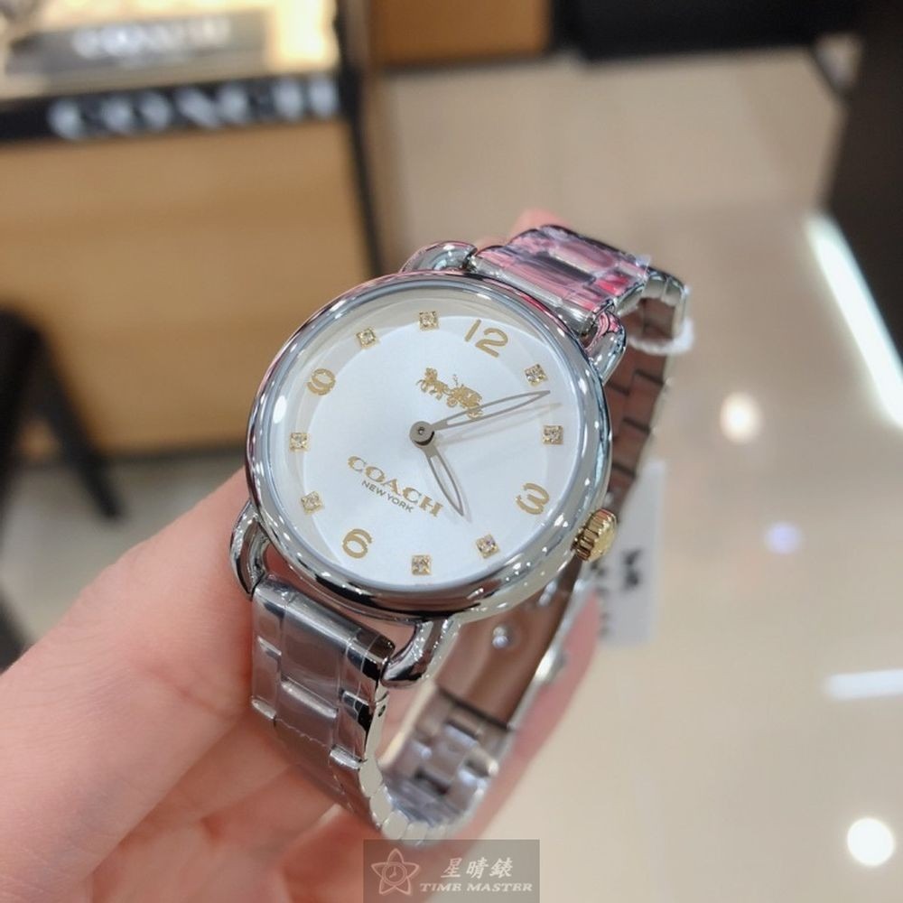 COACH:手錶,型號:CH00082,女錶36mm銀錶殼白色錶面精鋼錶帶款-細節圖3