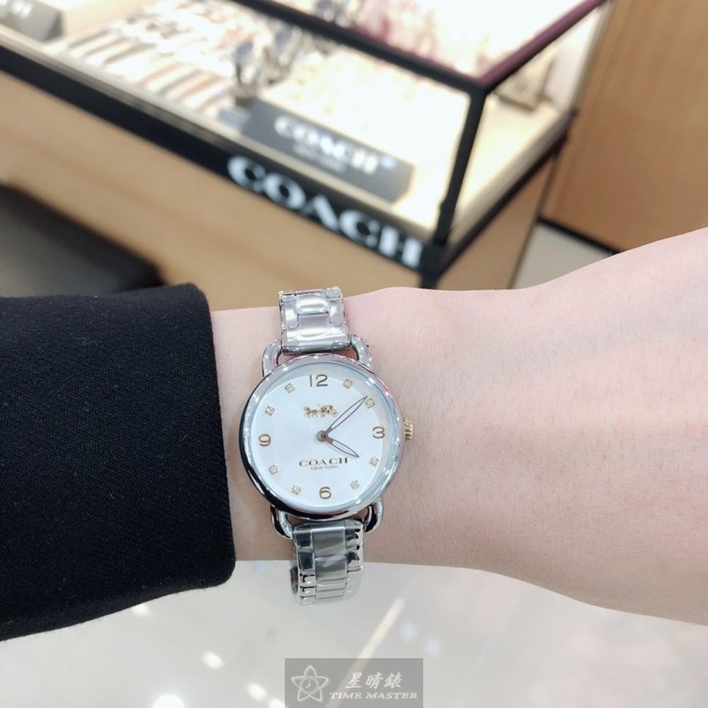 COACH:手錶,型號:CH00082,女錶36mm銀錶殼白色錶面精鋼錶帶款-細節圖5
