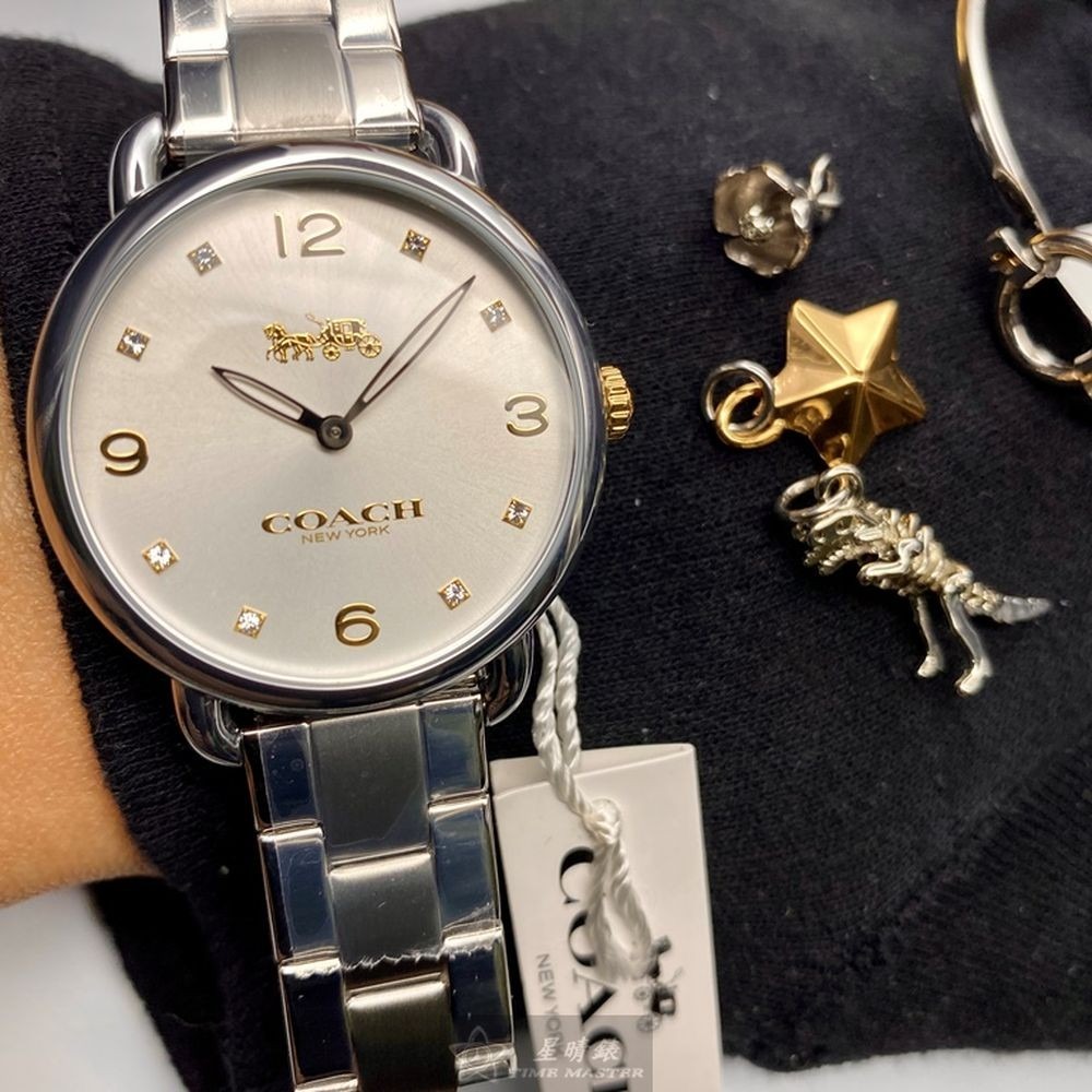 COACH:手錶,型號:CH00082,女錶36mm銀錶殼白色錶面精鋼錶帶款-細節圖7