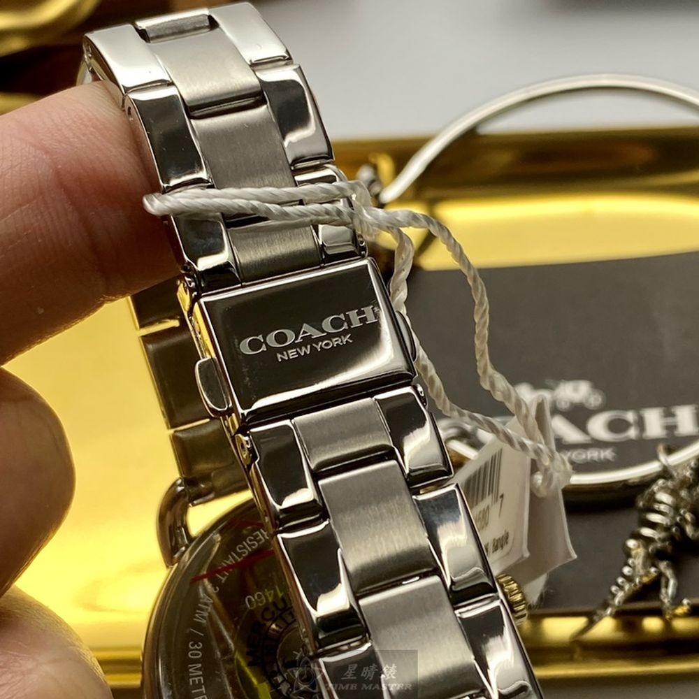 COACH:手錶,型號:CH00082,女錶36mm銀錶殼白色錶面精鋼錶帶款-細節圖8