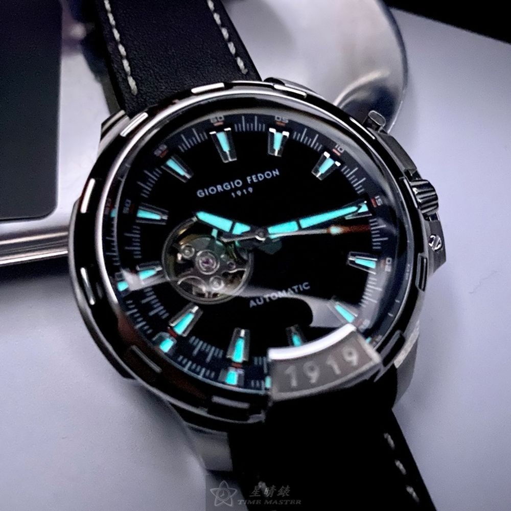 GiorgioFedon1919:手錶,型號:GF00056,男錶46mm銀錶殼內容錶面真皮皮革錶帶款-細節圖2