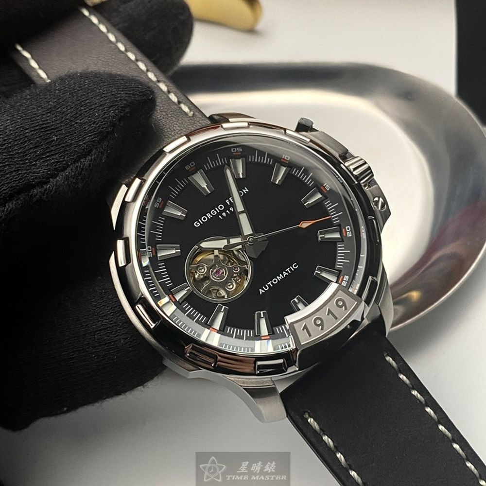 GiorgioFedon1919:手錶,型號:GF00056,男錶46mm銀錶殼內容錶面真皮皮革錶帶款-細節圖3
