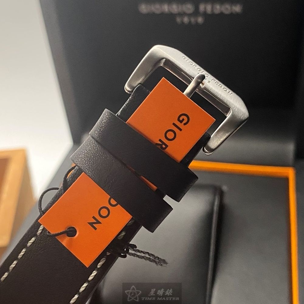 GiorgioFedon1919:手錶,型號:GF00056,男錶46mm銀錶殼內容錶面真皮皮革錶帶款-細節圖6