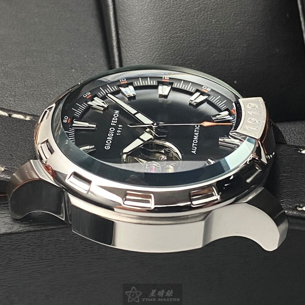 GiorgioFedon1919:手錶,型號:GF00056,男錶46mm銀錶殼內容錶面真皮皮革錶帶款-細節圖7