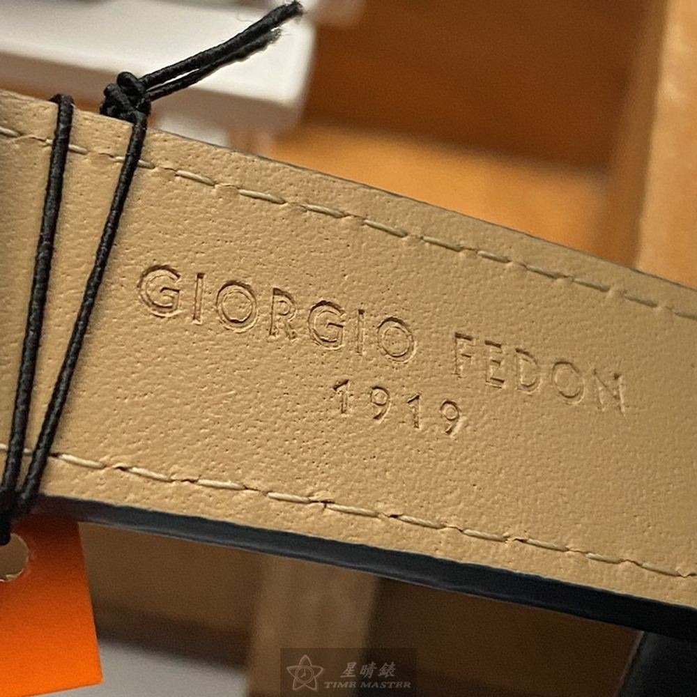 GiorgioFedon1919:手錶,型號:GF00058,男錶42mm銀錶殼寶藍色幾何立體圖形錶面真皮皮革錶帶款-細節圖9