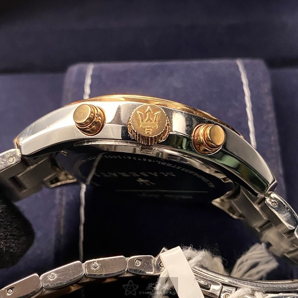 MASERATI:手錶,型號:R8873612003,男錶46mm玫瑰金錶殼古銅色錶面精鋼錶帶款-細節圖7