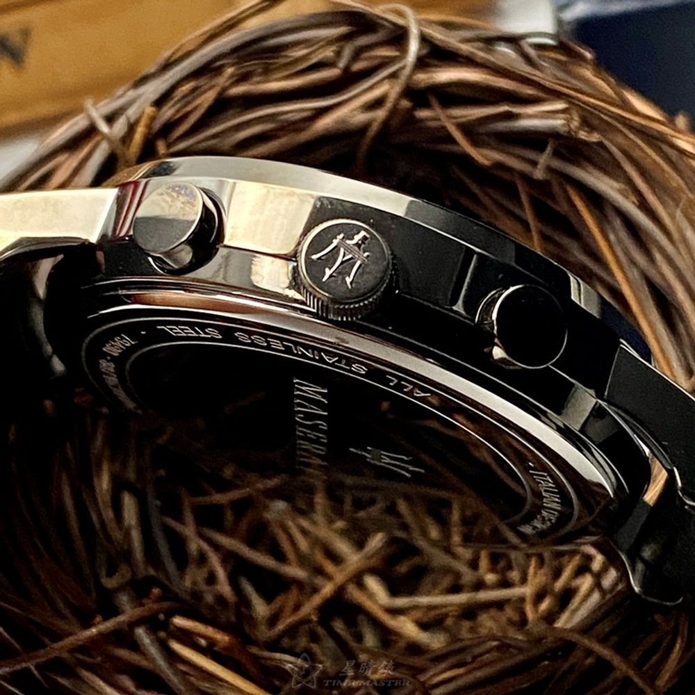 MASERATI:手錶,型號:R8871630002,男女通用錶42mm黑錶殼寶藍色錶面真皮皮革錶帶款-細節圖6