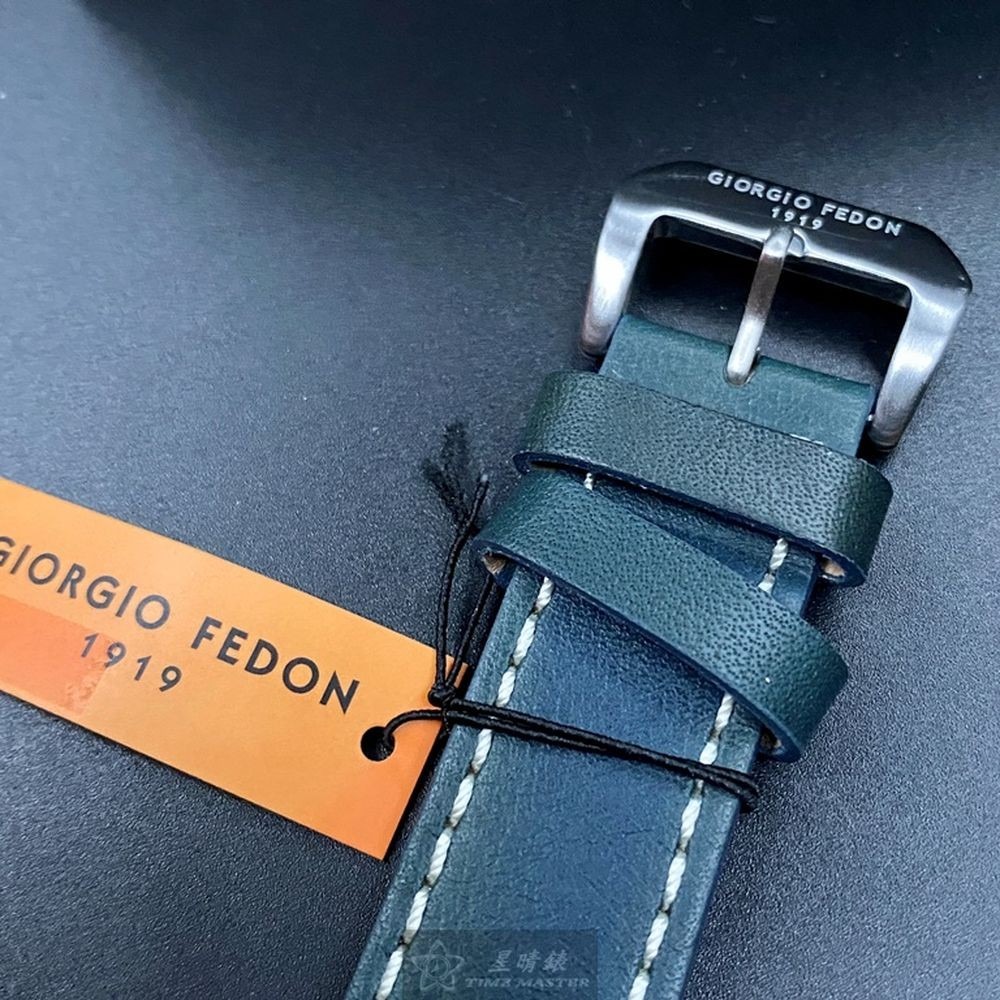 GiorgioFedon1919:手錶,型號:GF00063,男女通用錶46mm銀錶殼白色錶面真皮皮革錶帶款-細節圖7