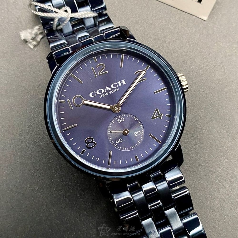 COACH:手錶,型號:CH00067,男女通用錶42mm寶藍錶殼寶藍色錶面精鋼錶帶款-細節圖3