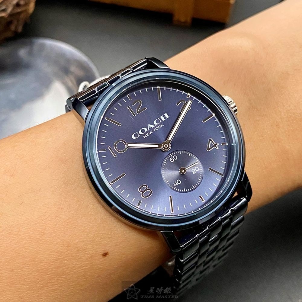 COACH:手錶,型號:CH00067,男女通用錶42mm寶藍錶殼寶藍色錶面精鋼錶帶款-細節圖4